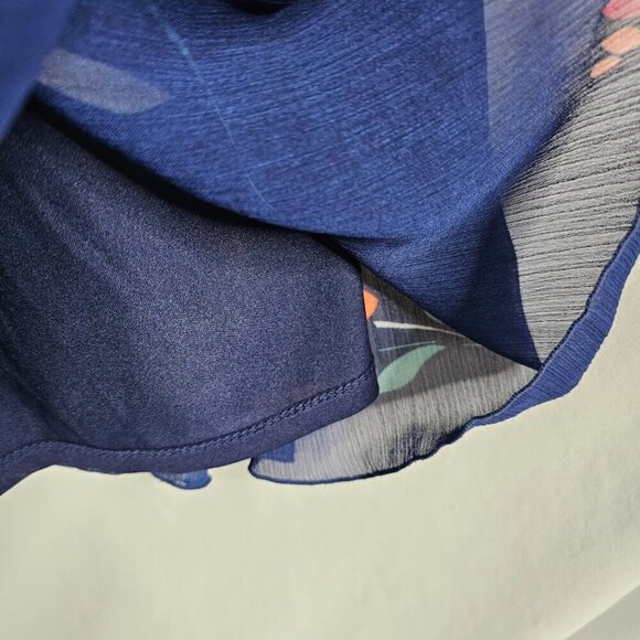 OLD NAVY Floral Dress NAVY BLUE size S Lined Elastic Waist Feminine Colorful - Picture 4 of 6